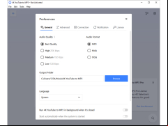 4K YouTube to MP3 Portable - preferences
