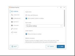 Ashampoo Snap - settings-main-screen