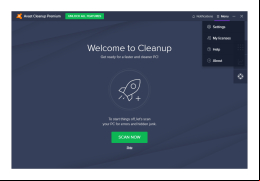 Avast! Cleanup - menu