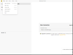 Beekeeper Studio - file-menu