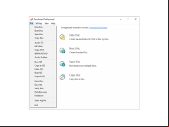 BurnAware Professional - file-menu
