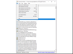 ChromeCacheView - file-menu