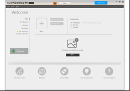 Corel Paintshop Pro - main-screen