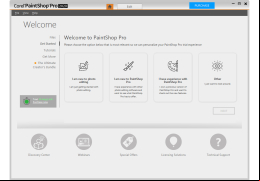 Corel Paintshop Pro - welcome-screen