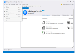 dbForge Studio for MySQL - file-menu