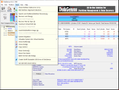 DiskGenius Free - tools-menu