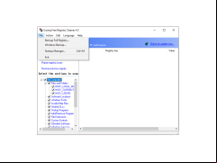 Eusing Free Registry Cleaner - file-menu