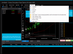 Forex Simulator - settings-in-application