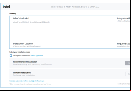 Intel Math Kernel Library - main-screen