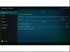 kodi 17.4 - player-settings