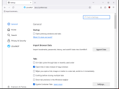 LibreWolf - settings-menu