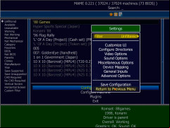 Mame Plus - settings-main-screen