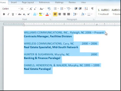 Microsoft Word 2010 - working-example