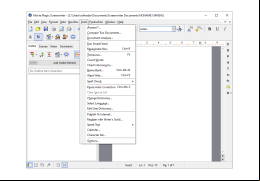 Movie Magic Screenwriter - tools-menu
