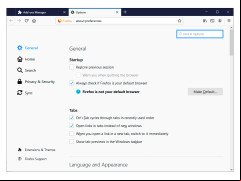 Mozilla Firefox - options-page