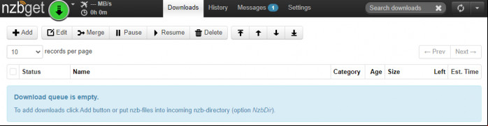 NZBGet screenshot 1