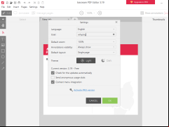 PDF Editor - settings
