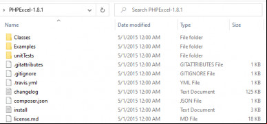 PHPExcel screenshot 1