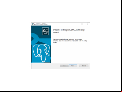 psqlODBC - welcome-screen-setup