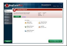 RegCure - main-screen