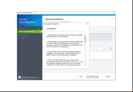 Samsung Data Migration - limitations