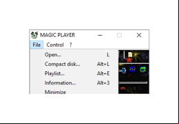 TS Magic Player - file-menu