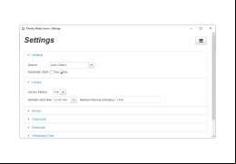 TVersity Media Server - settings