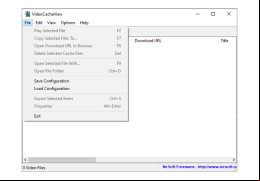 VideoCacheView - file-menu