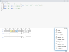 WaveDrom Editor - menu