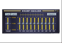 Winamp Lite - equalizer-in-app-settings