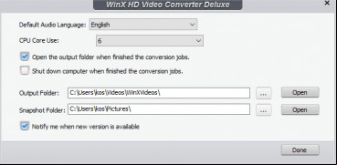 WinX Video Converter Deluxe screenshot 3