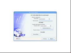 Wondershare Photo2VCD Studio - set-the-default-effects-for-current-project