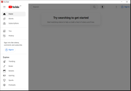 YouTube Desktop - menu